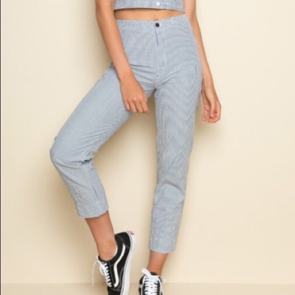 Pinstripe Brandy Melville Tilden Pants - Picture 1 of 4